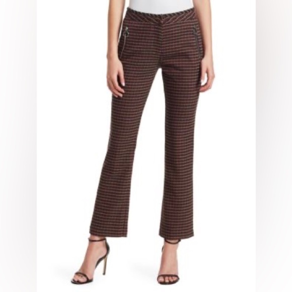 NWT Tanya Taylor Houndstooth Ryan Pants Pink sz 10